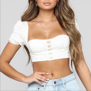 FASHION NOVA white crop top